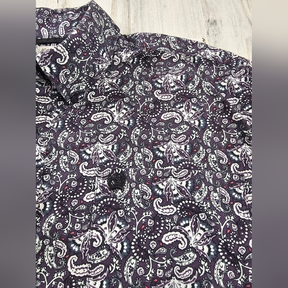 Cinch Paisley Purple Button Up Long Sleeve Cotton Shirt Men's Size S - Picture 4 of 7